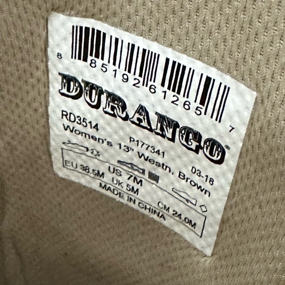 Durango Crush Jealousy Western Cowboy Boot in Tan Brown Women’s Size 7 - Picture 11 of 14